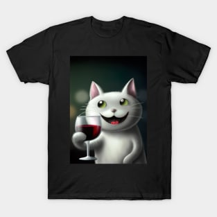 Cat with Wine T-Shirt